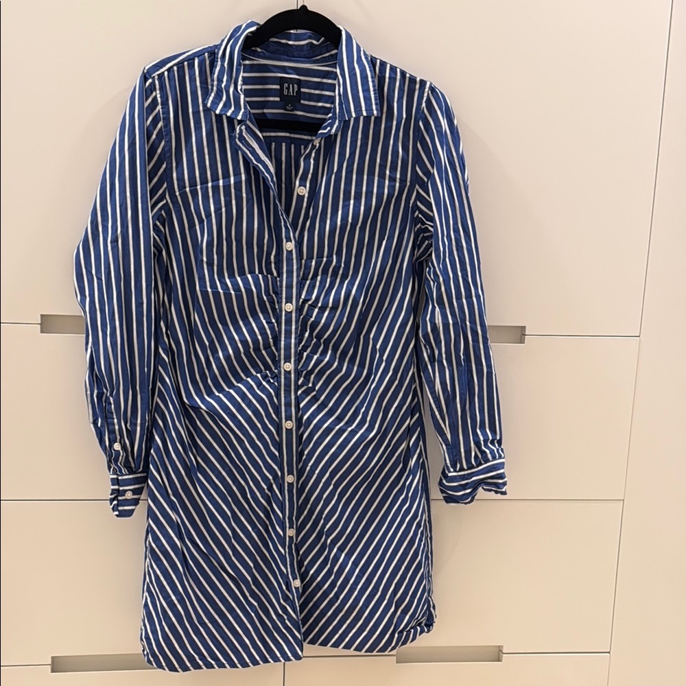 Organic Cotton Ruched Mini Shirtdress/Gap